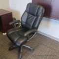 Black Leather Executive Boardroom Conference Task Chair B-Grade